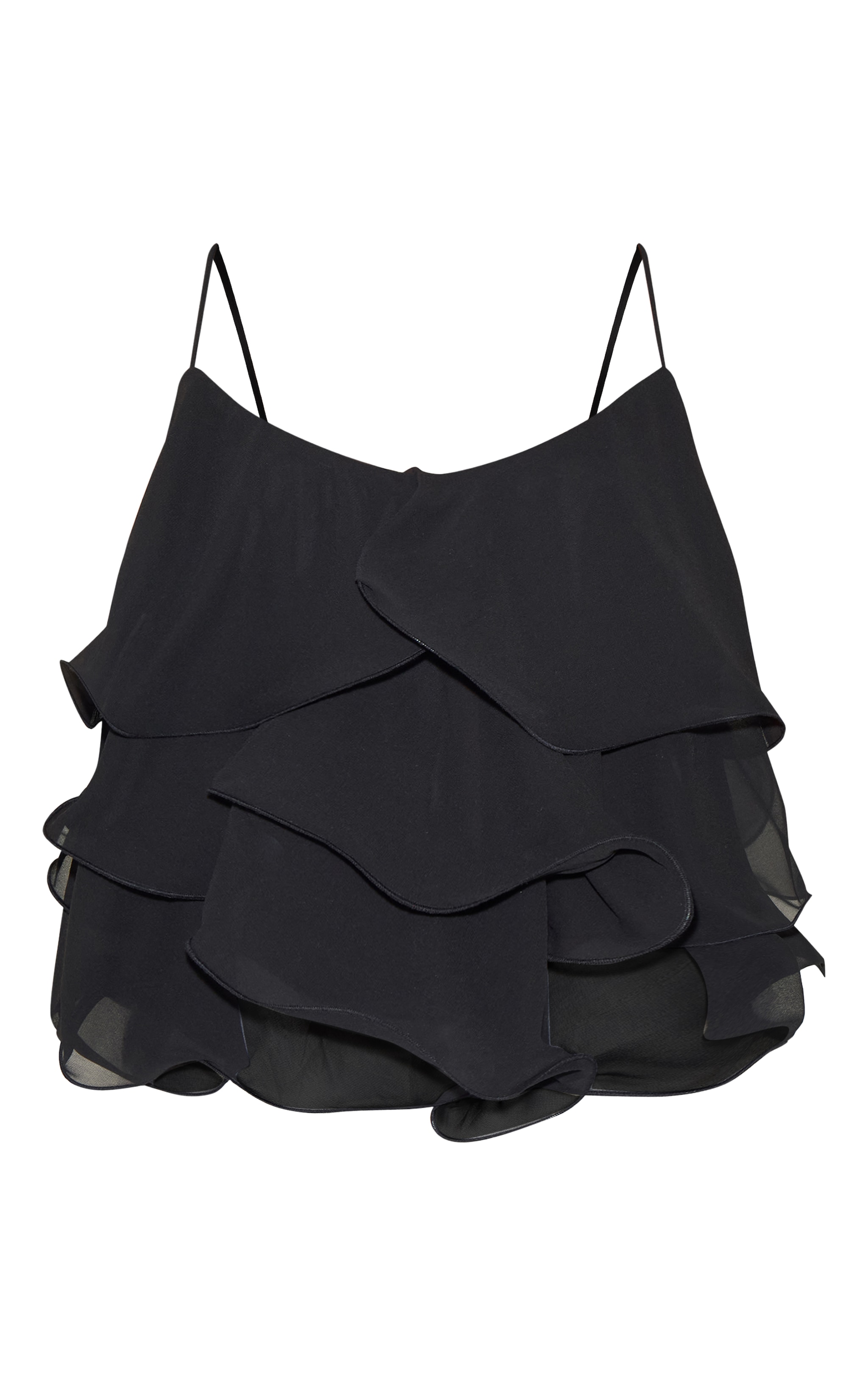 Black Chiffon Layered Puffball Top image 5
