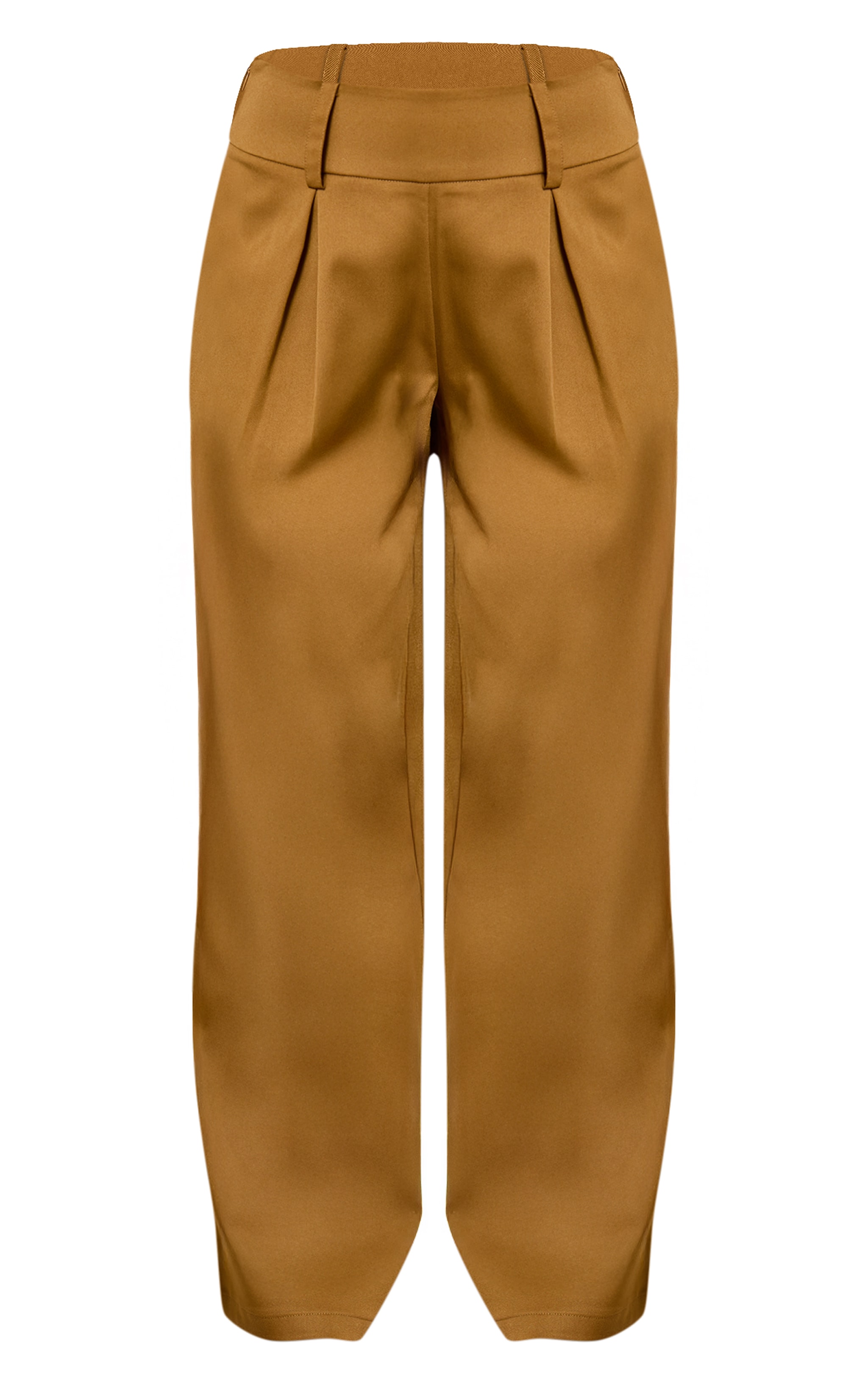 Pantalon de tailleur large tissé moutarde profond à plissures image 5