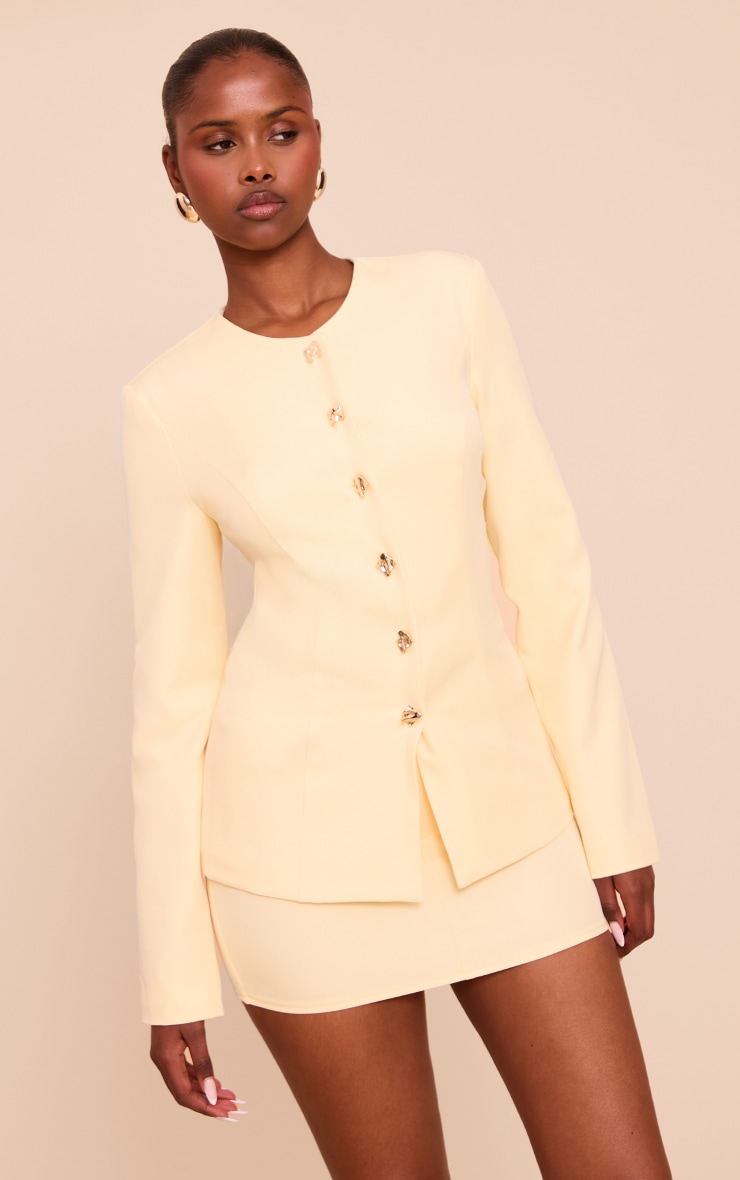 Butter Yellow Cinched Waist Shirt image 1