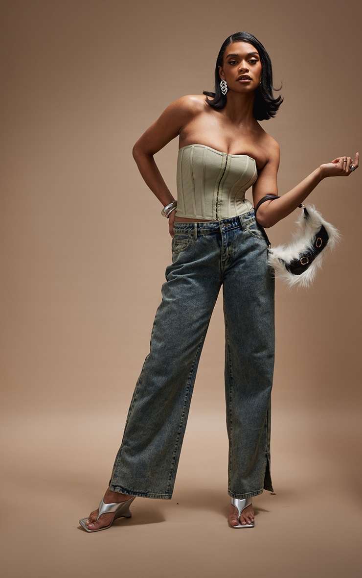Sage Bandage Hook And Eye Structured Corset image 3