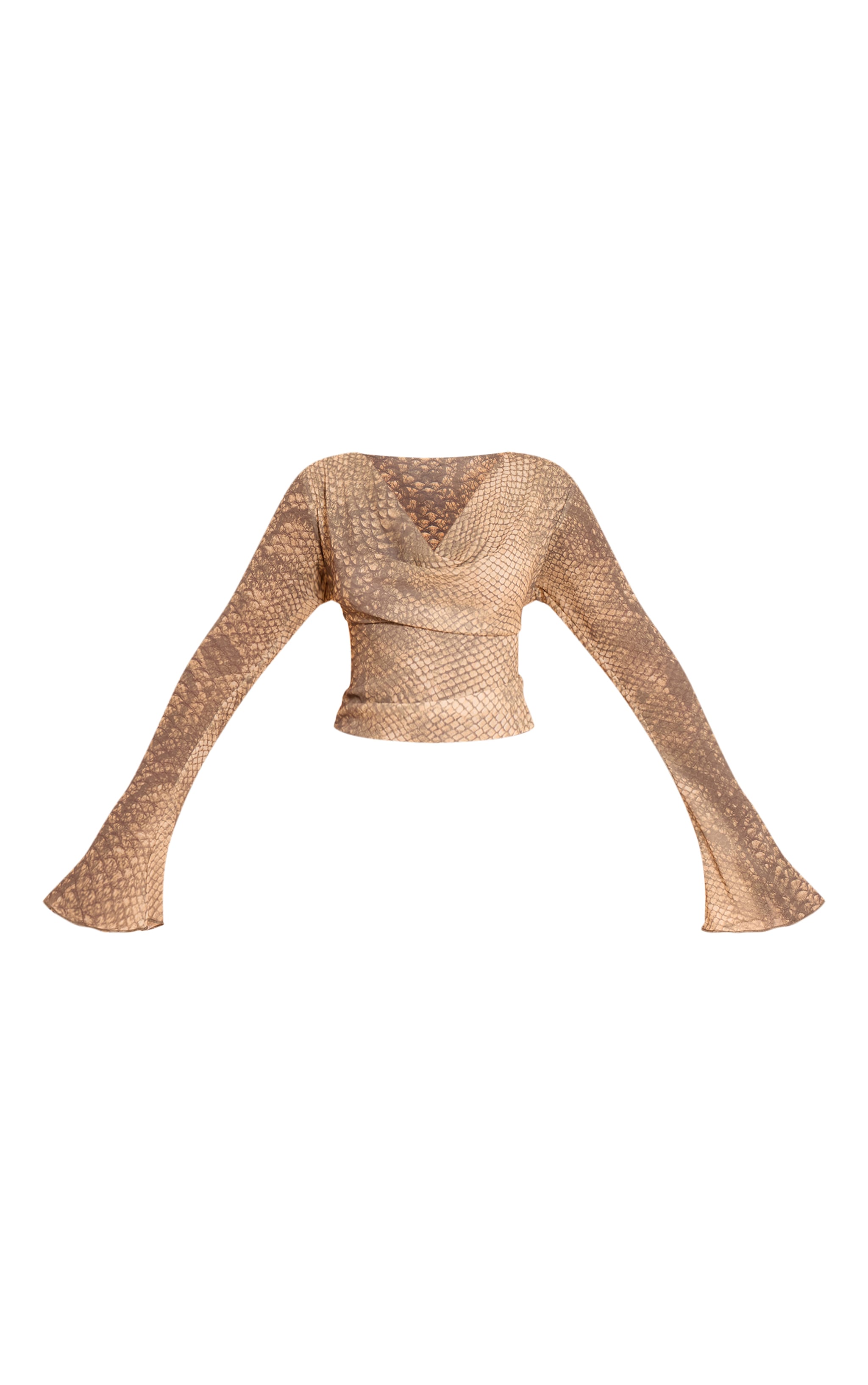Stone Snake Print Cowl Shirt image 5