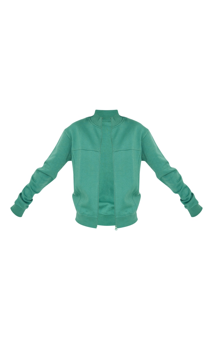 Tall Dark Teal Seam Detail Zip Through Track Top image 5