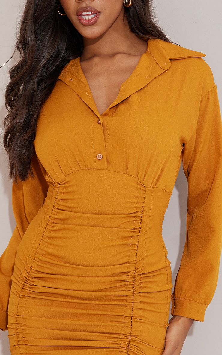 Rust Collard Shirt Dress image 4