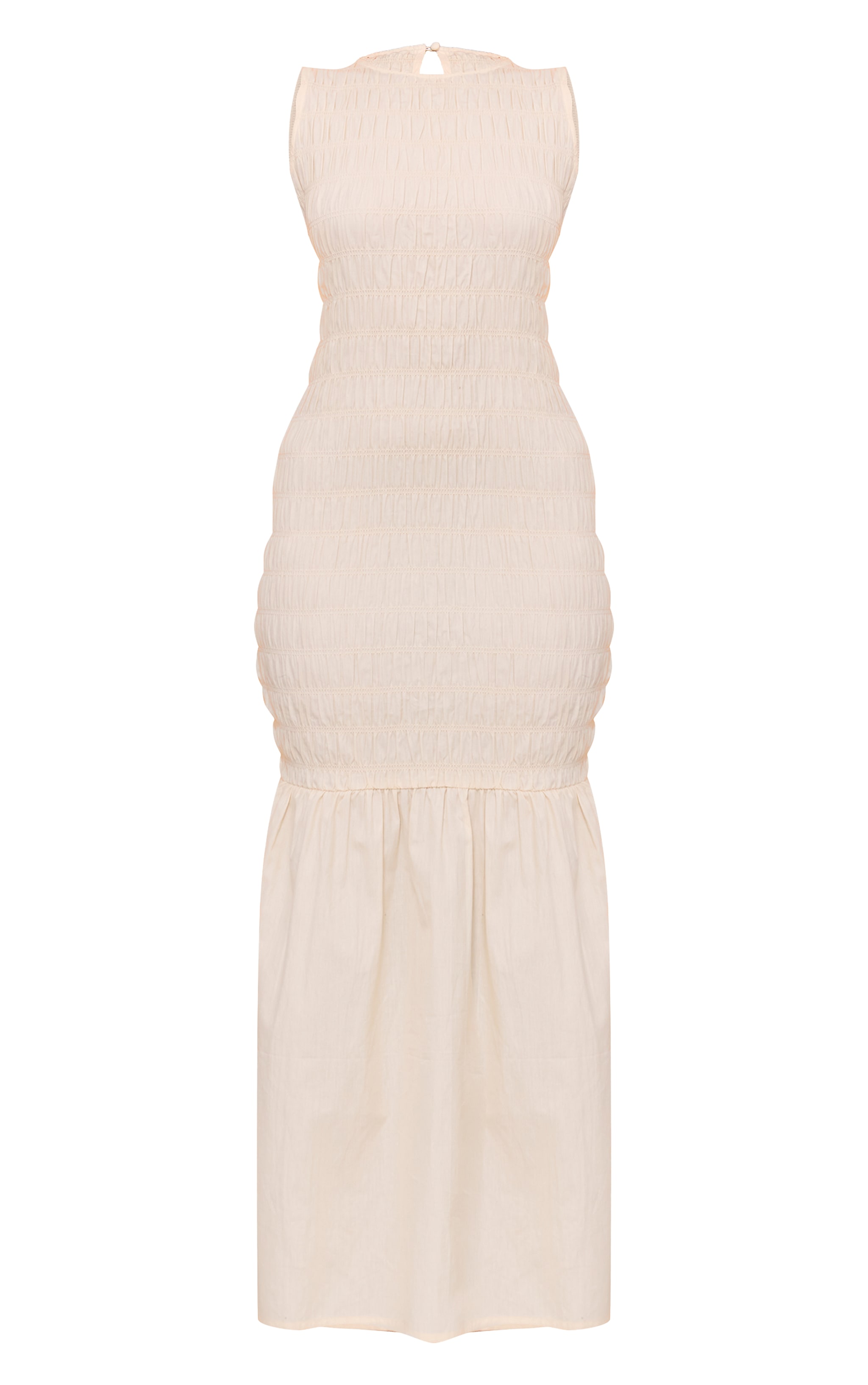 Natural Shirred Detail Drop Waist Maxi Dress image 5
