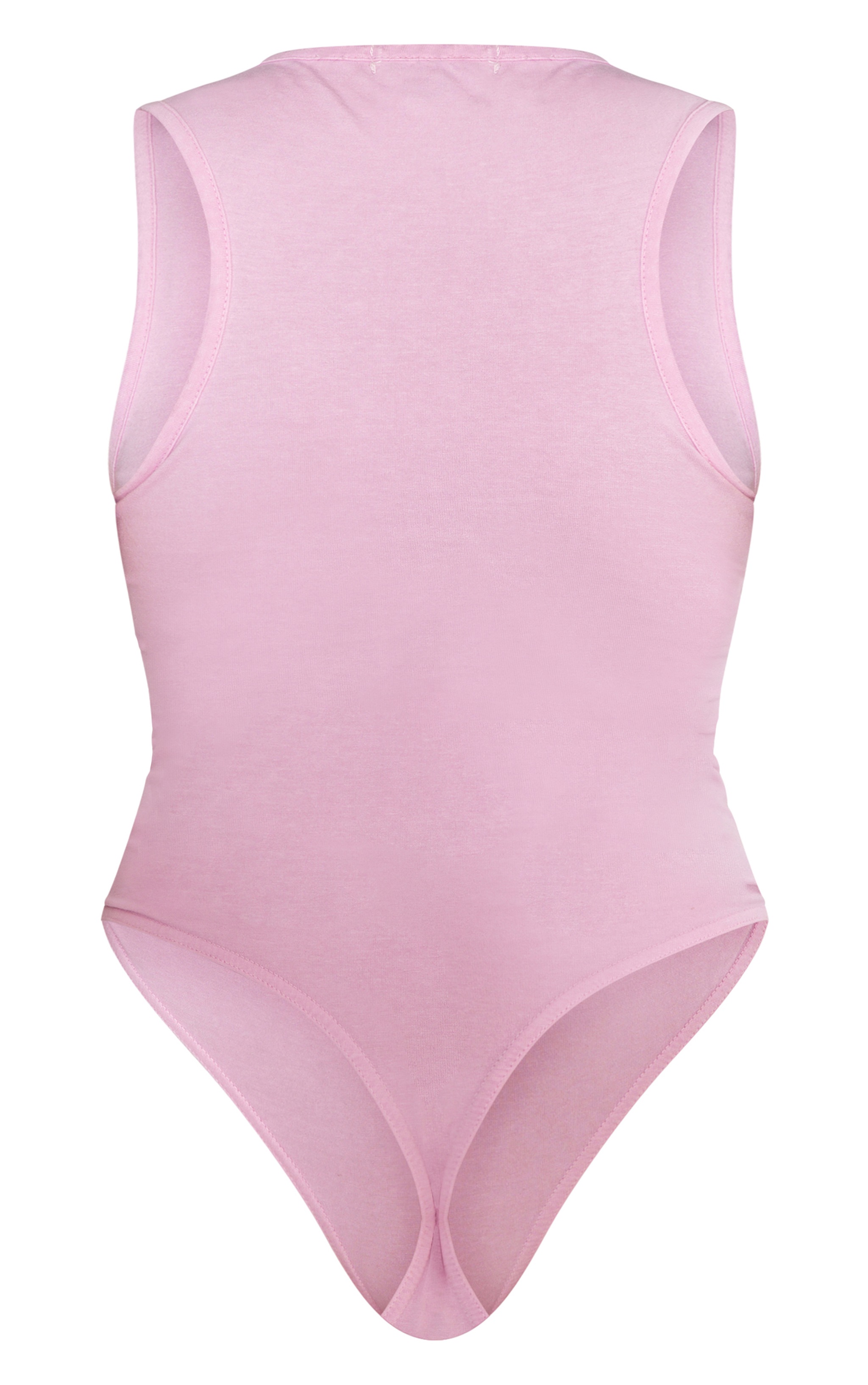 PRETTYLITTLETHING Baby Pink Washed Racer Back Bodysuit image 6