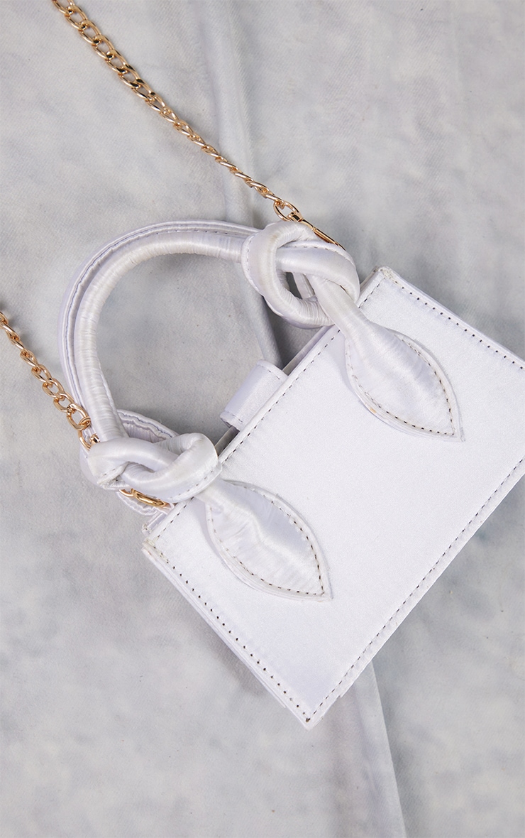 Mini Sac En Jean Blanc À Anse Détail Noeuds Accessoires PLT FR