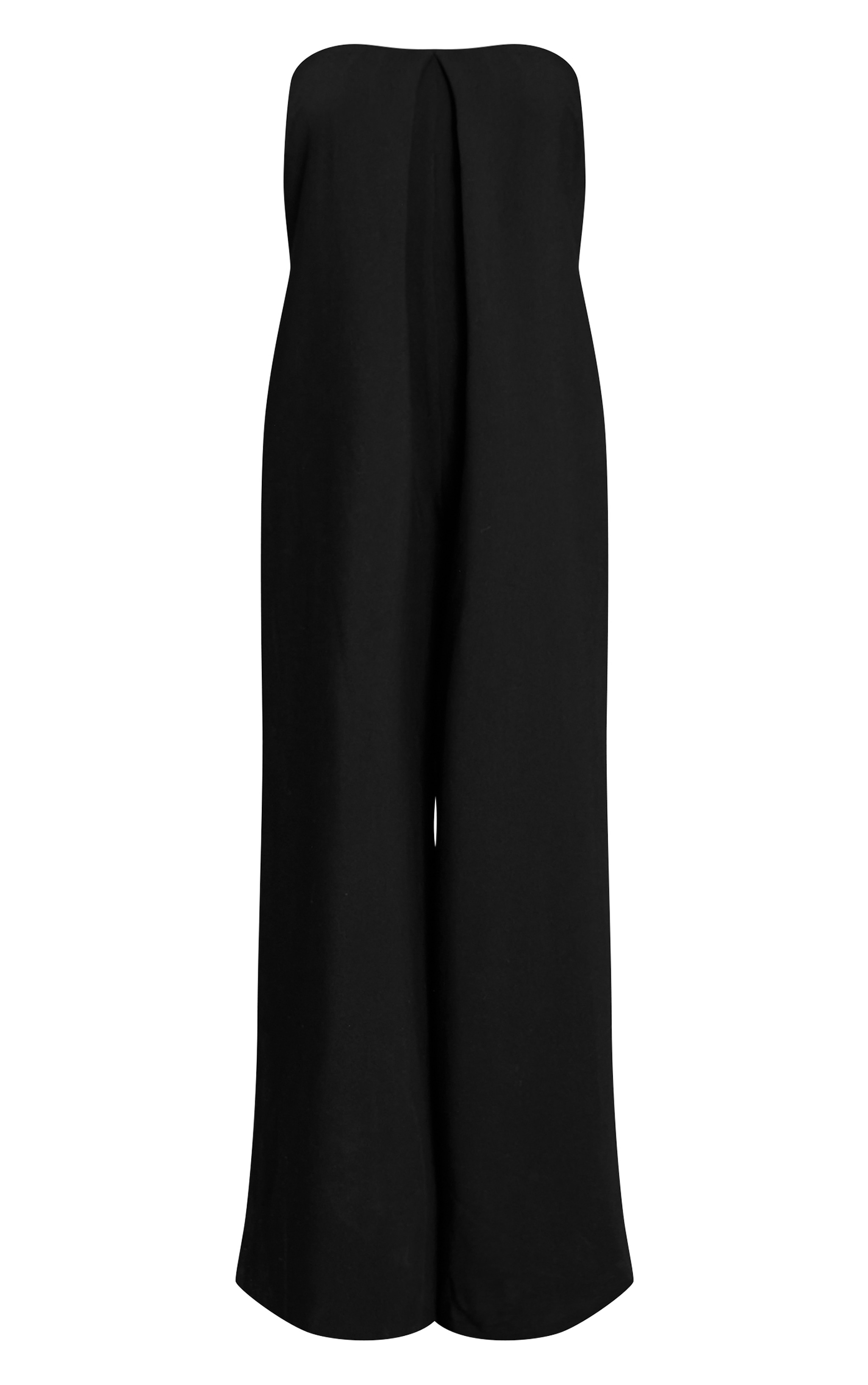 PLT Label Black Pleat Detail Bandeau Wide Leg Jumpsuit image 5
