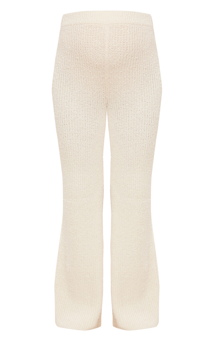 Maternity Cream Popcorn Knitted High Waisted Trousers image 5