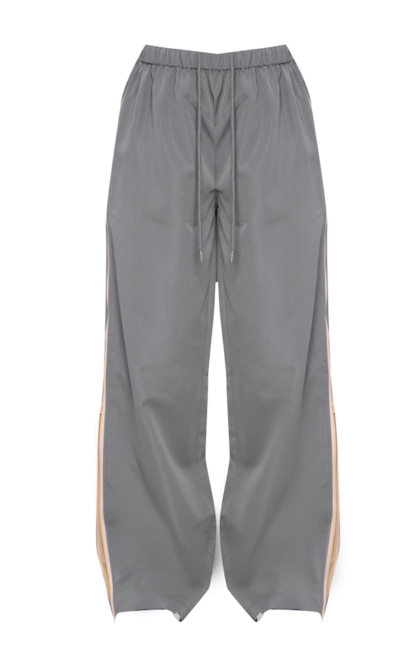 Charcoal Drawstring Waist Low Rise Track Pants PrettyLittleThing