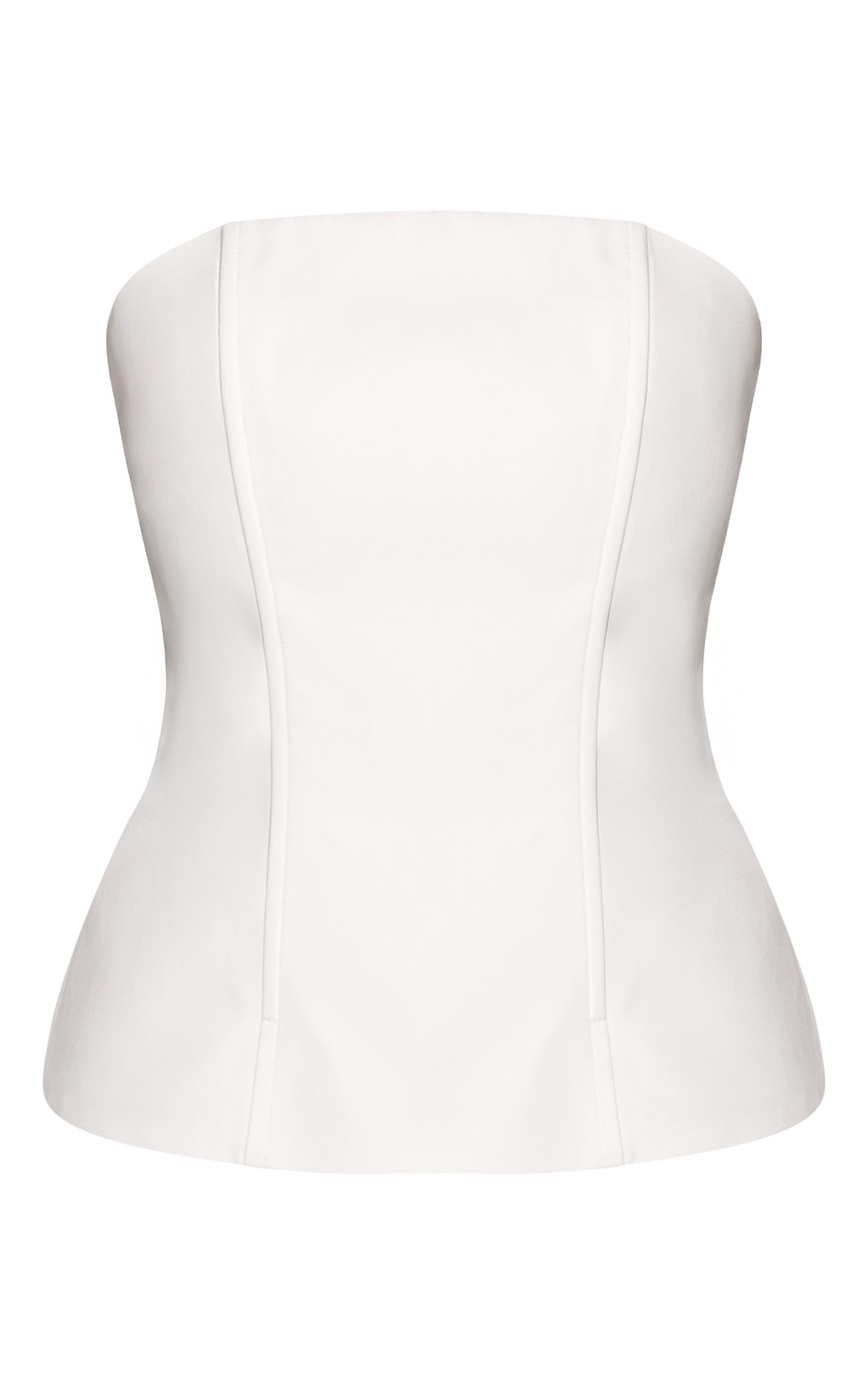 White Stretch Woven Longline Bandeau image 5