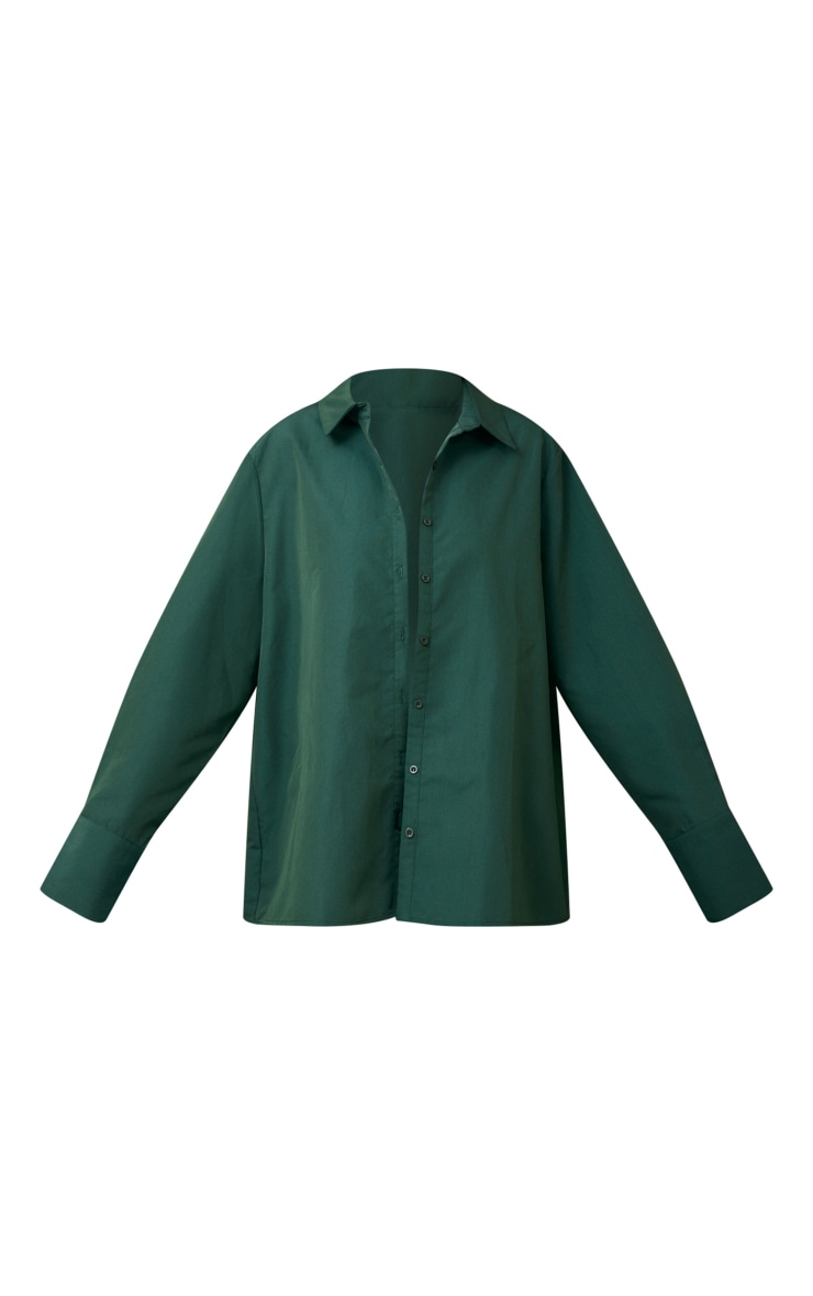 Forest Green Poplin Oversized Cuff Shirt image 5