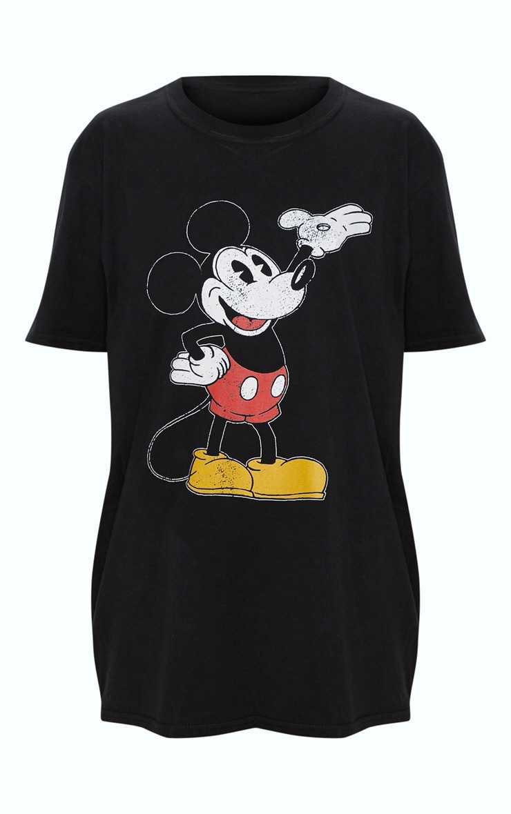 Black Mickey Mouse T Shirt Tops PrettyLittleThing IL