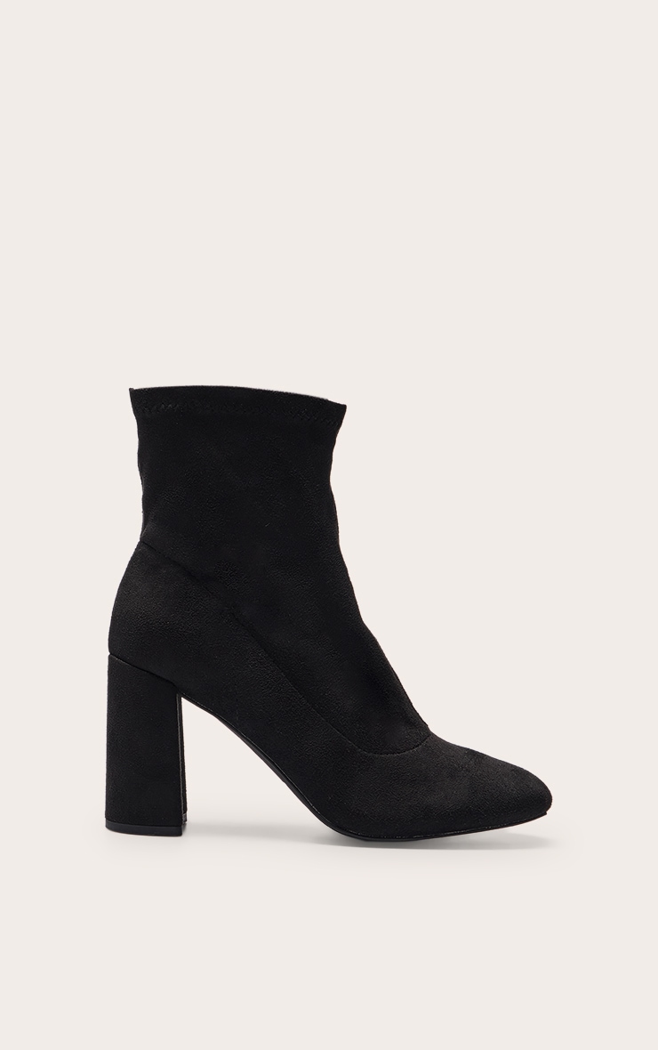 Bottines pointure large en suédine noire à bouts pointus et talons hauts image 2