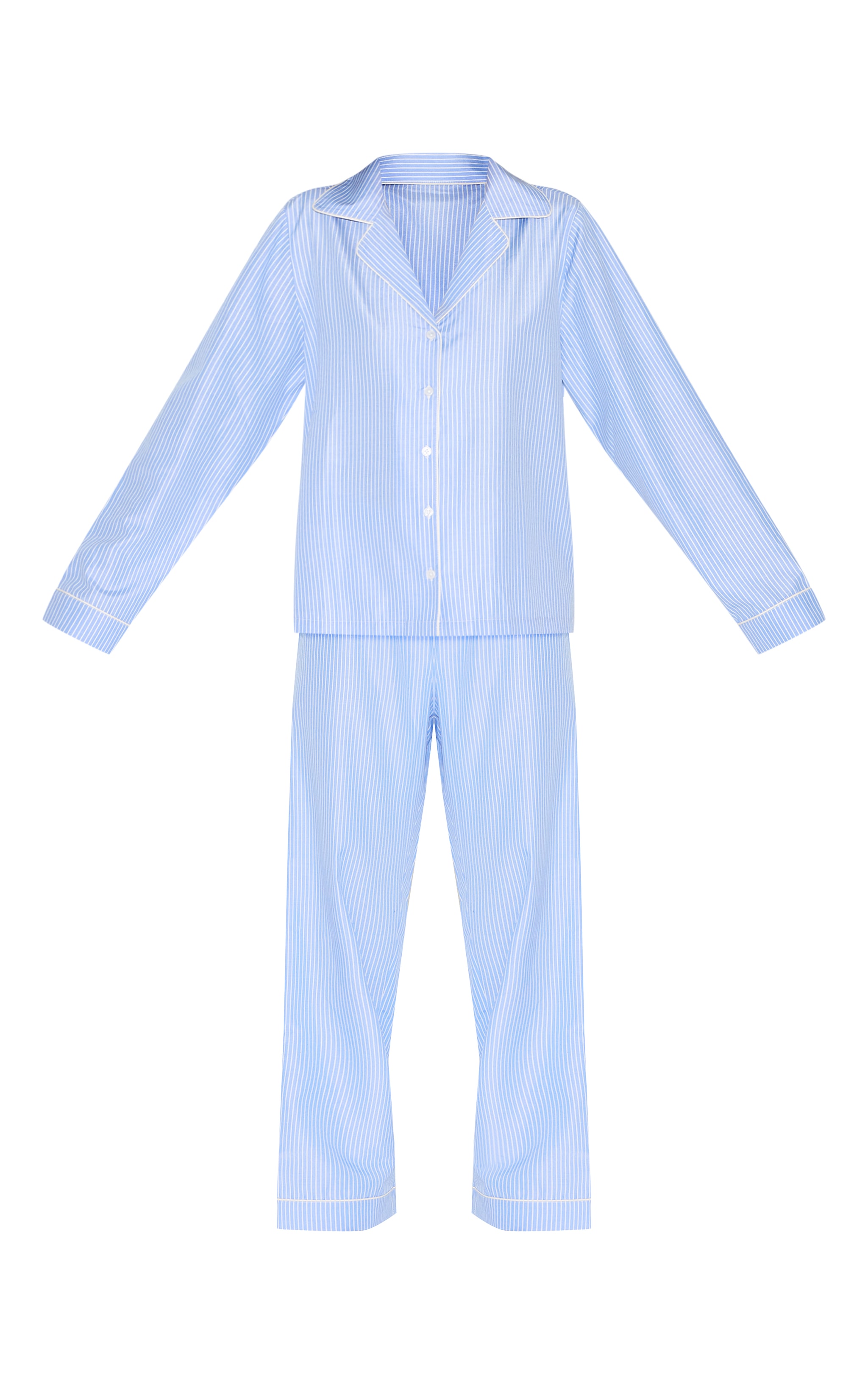 Ensemble de pyjama long à rayures tissées bleu image 5