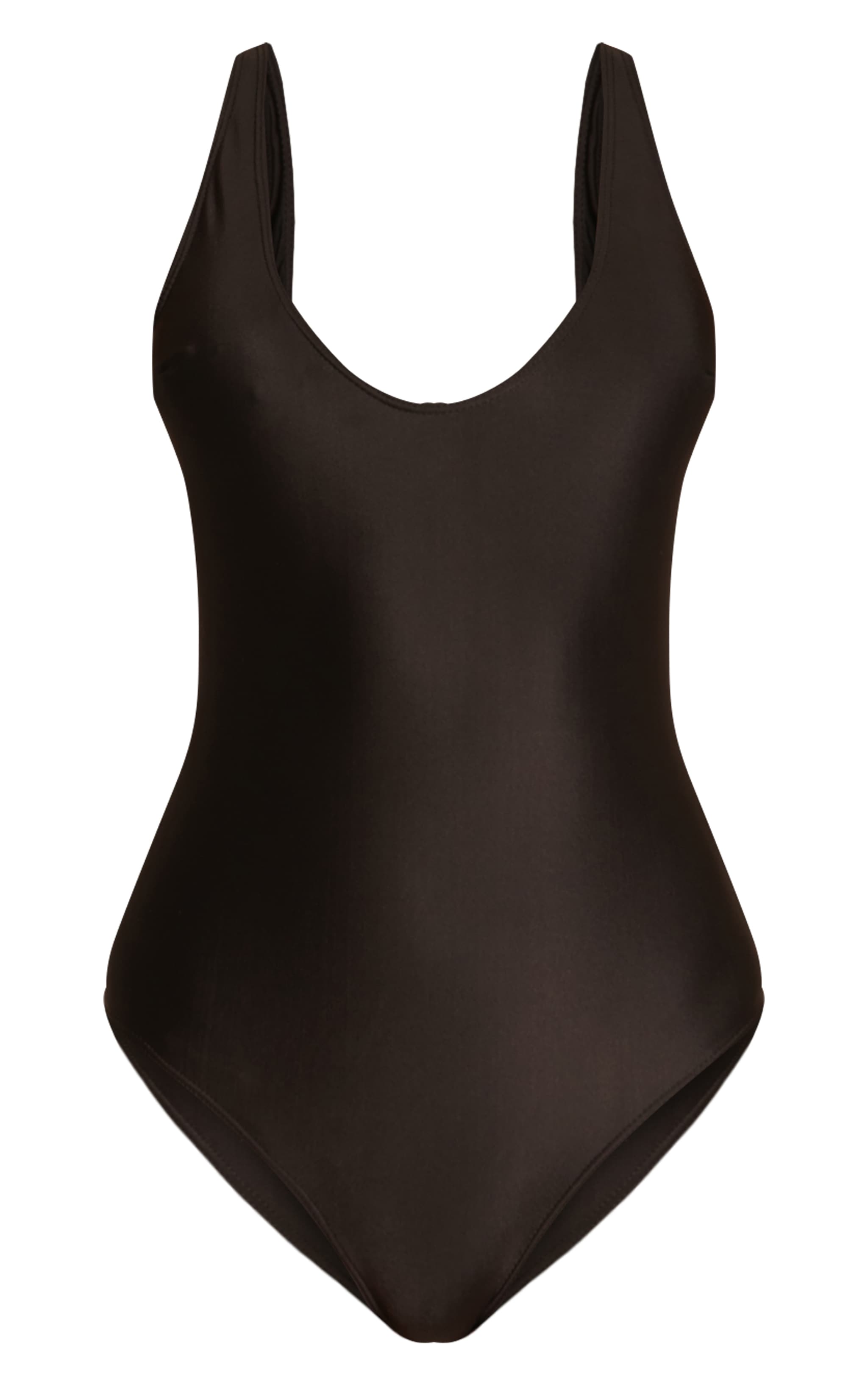 Black Basic Scoop Swimsuit image 5