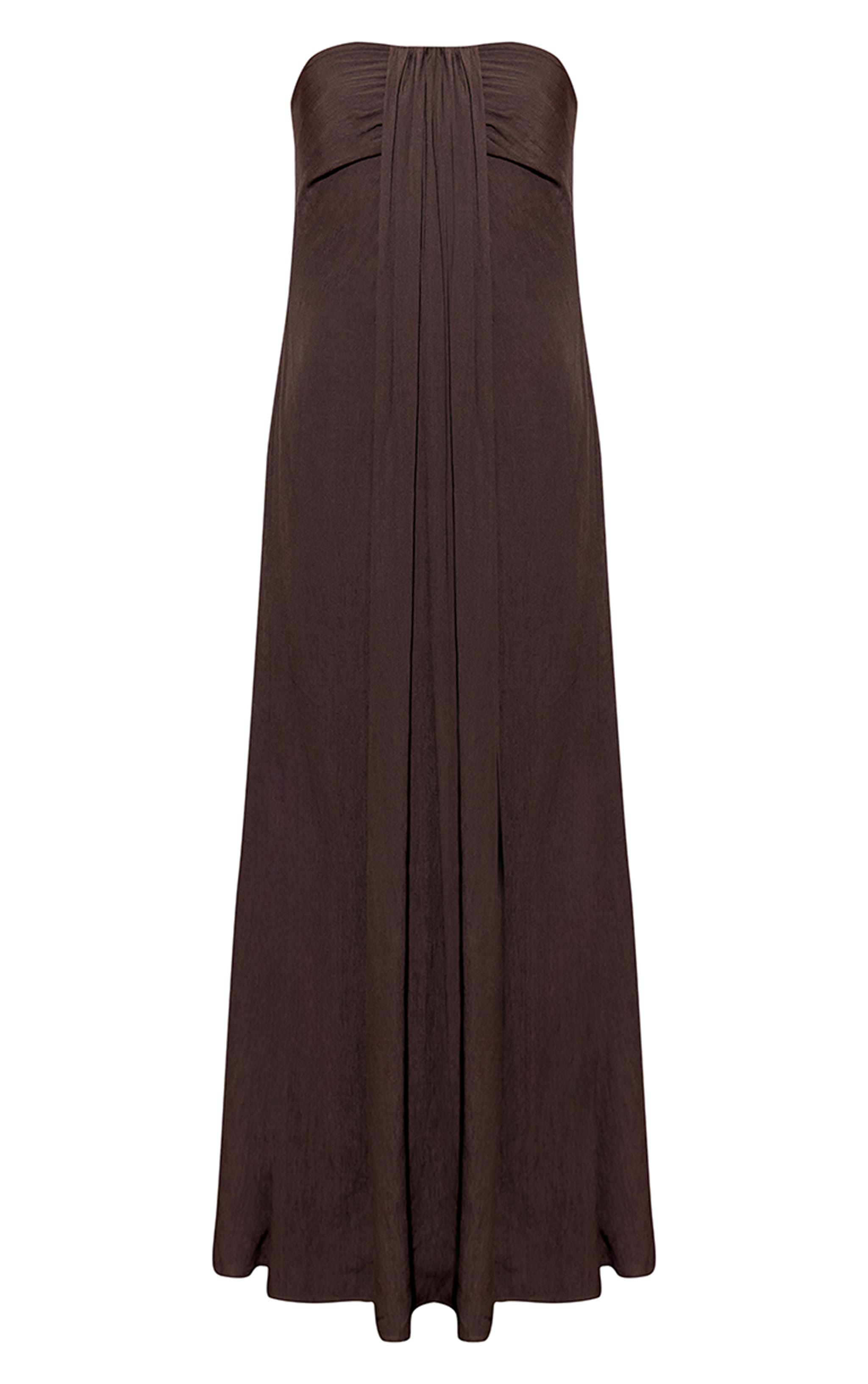 Taupe Bandeau Drape Detail Maxi Collum Dress image 5