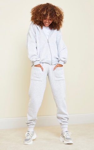 pretty little thing grey zip up hoodie