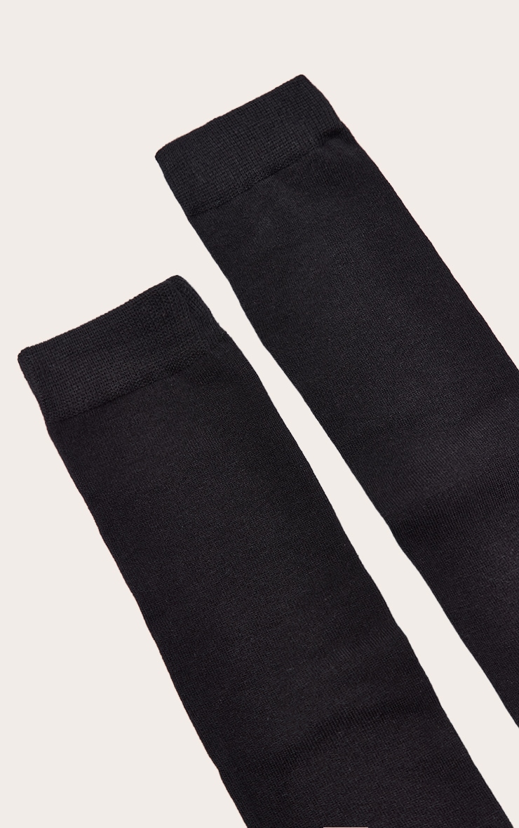 Black Cotton Knee High Socks image 3