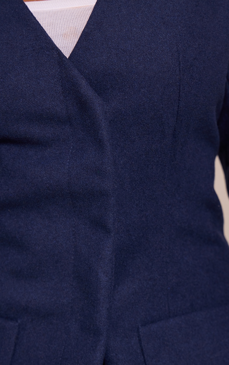 Shape Navy Wool-Look Cross Over Blazer image 4
