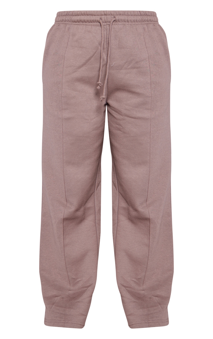 Taupe Pintuck Drawstring Straight Leg Joggers image 5