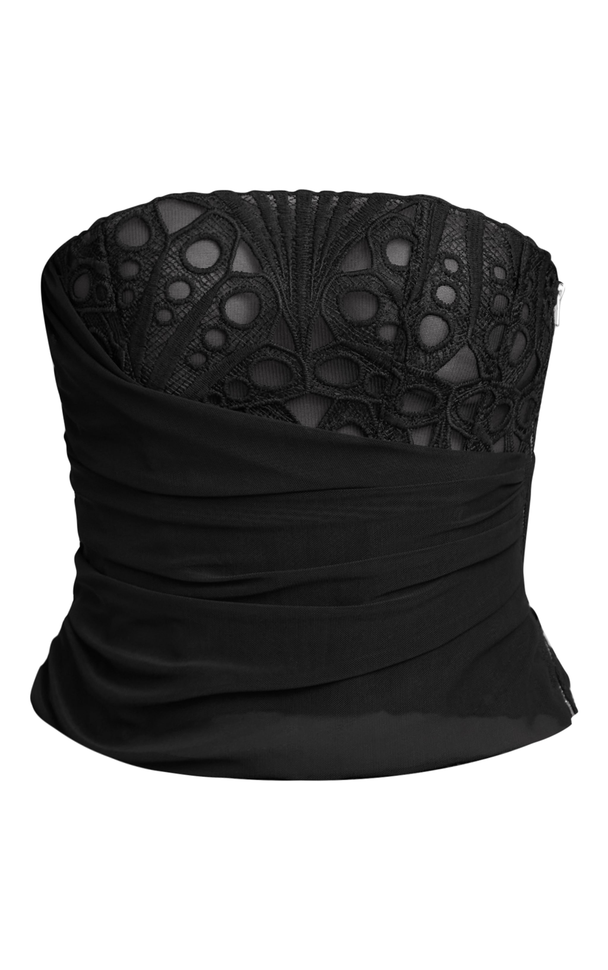 Black Floral Lace Drape Detail Corset image 5