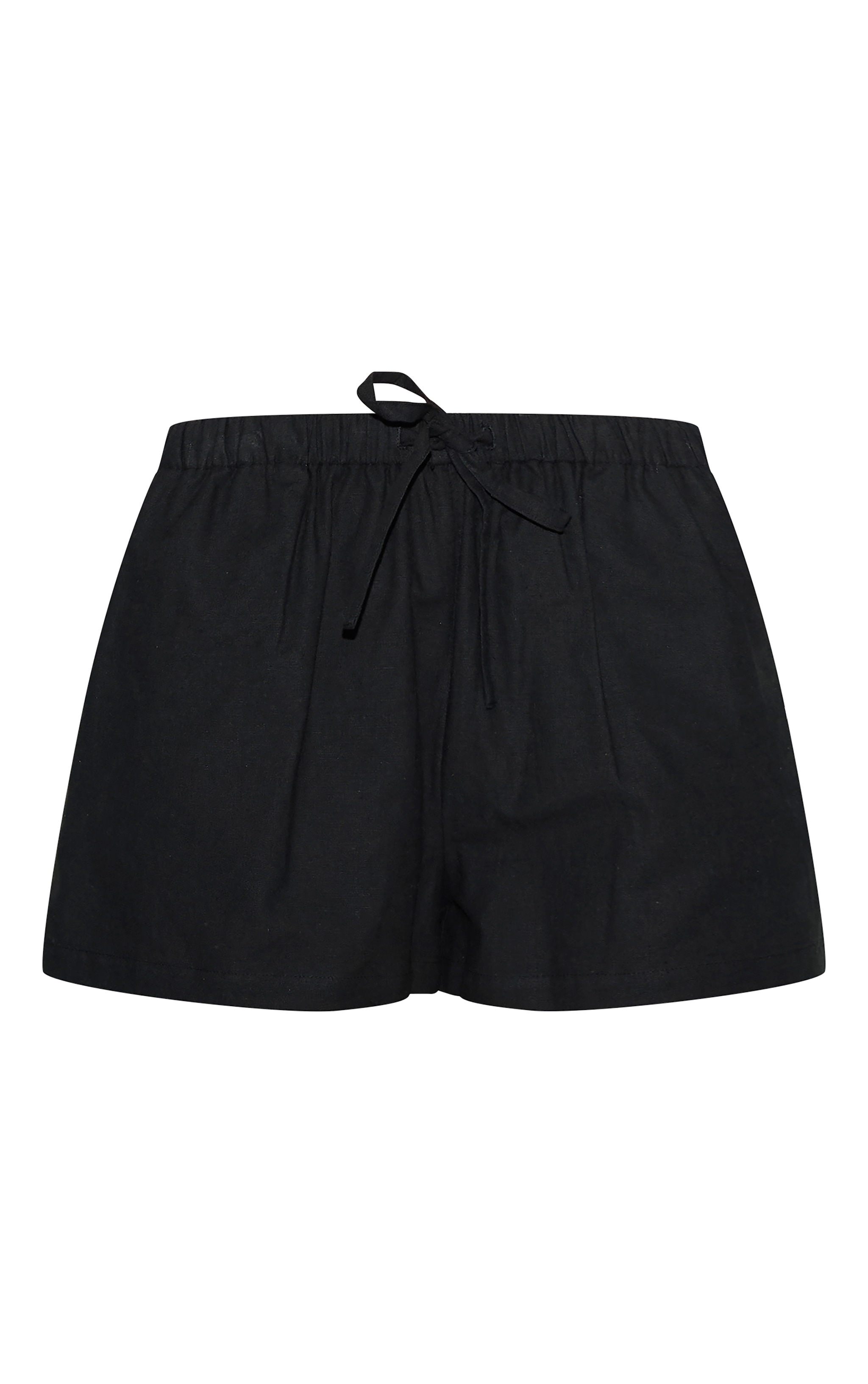 Short fluide en coton et effet lin noir à cordons ajustables image 6