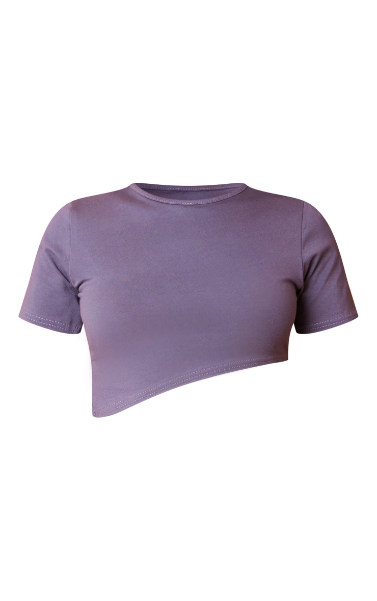 Petite Charcoal Cotton Asymmetric Crop Top image 5
