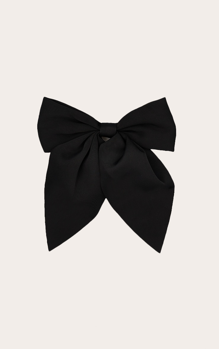 Black Large Bow Hair Clip image 1