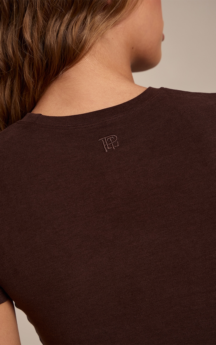 Chocolate Melange Soft Cotton Short Sleeve Top image 4