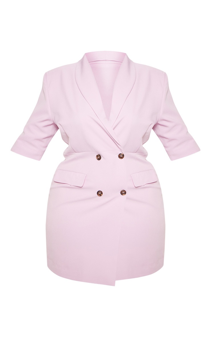 Pale Pink 3/4 Sleeve Blazer Dress image 4