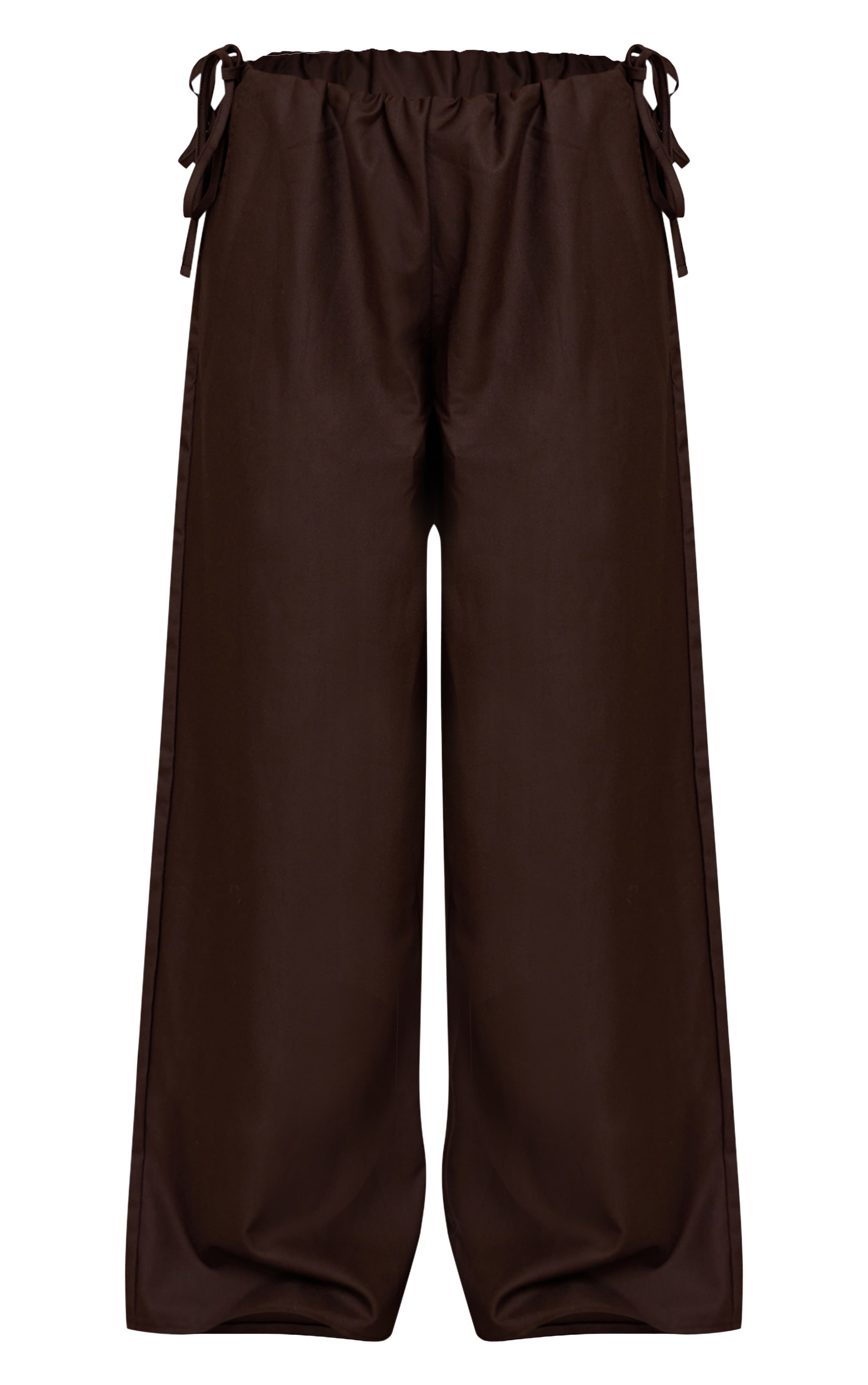 Chocolate Woven Side Tie Detail Wide Leg Pants image 5