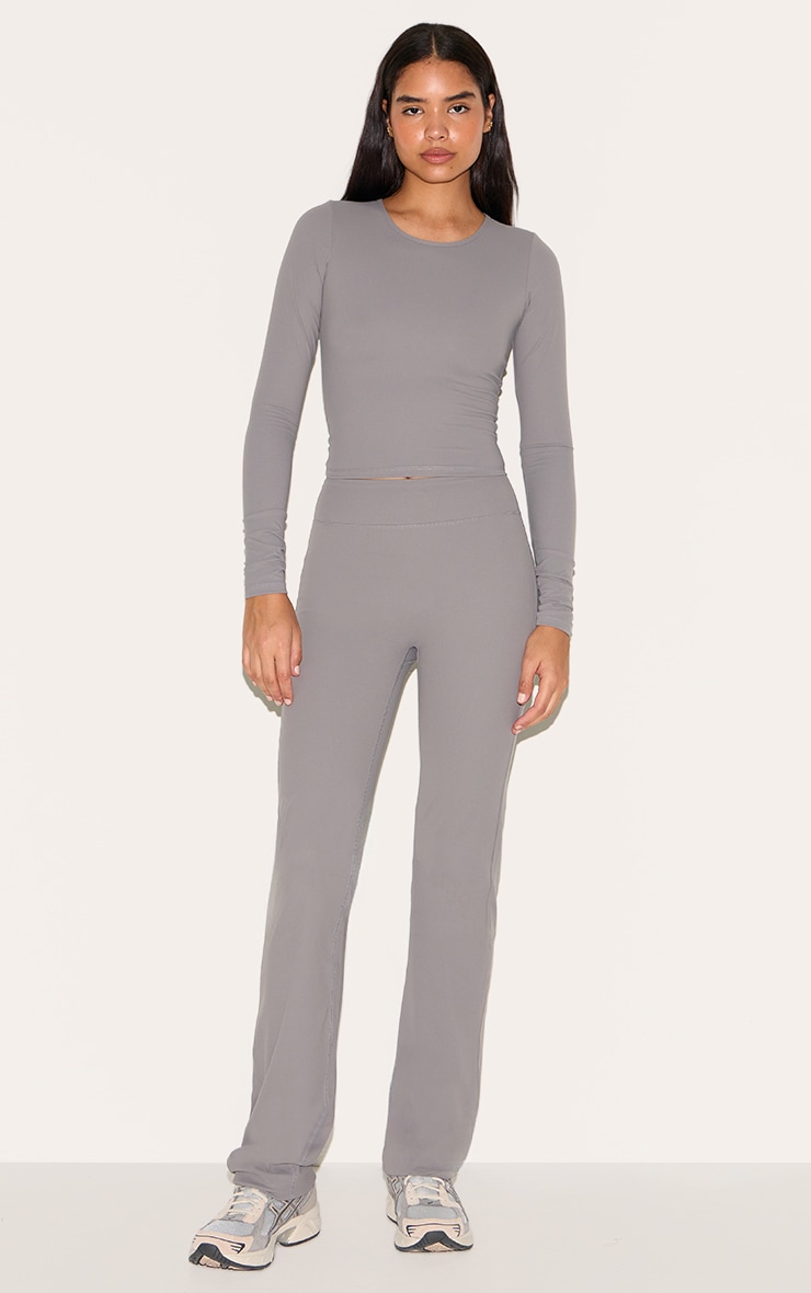 Tall Charcoal Snatched Sculpt Long Sleeve Top image 3