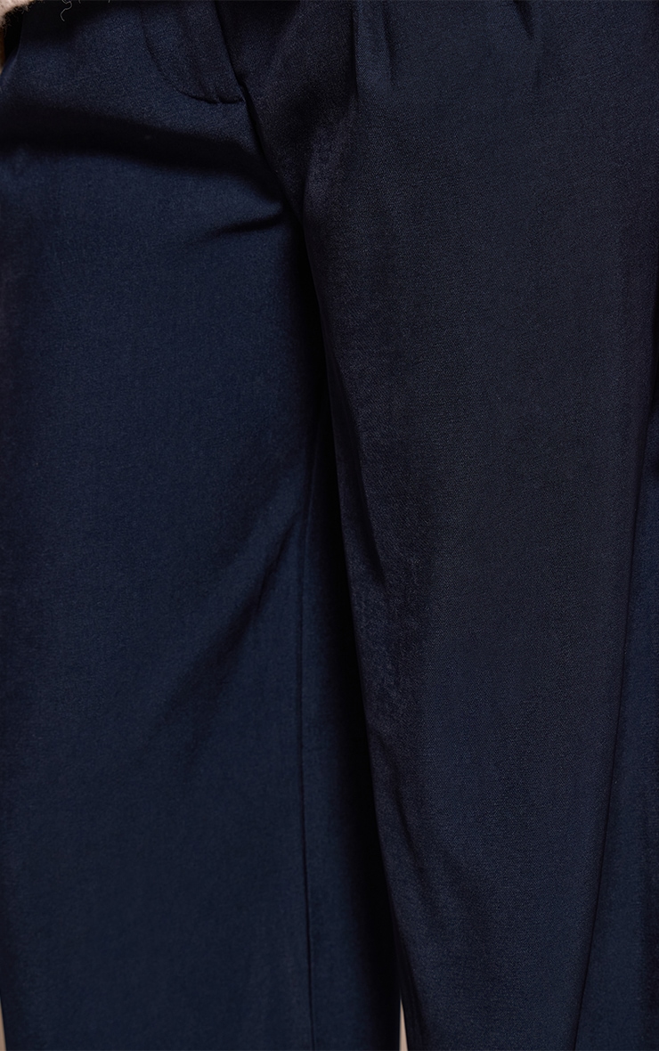 Tall Pantalon large bleu marine à taille haute image 4