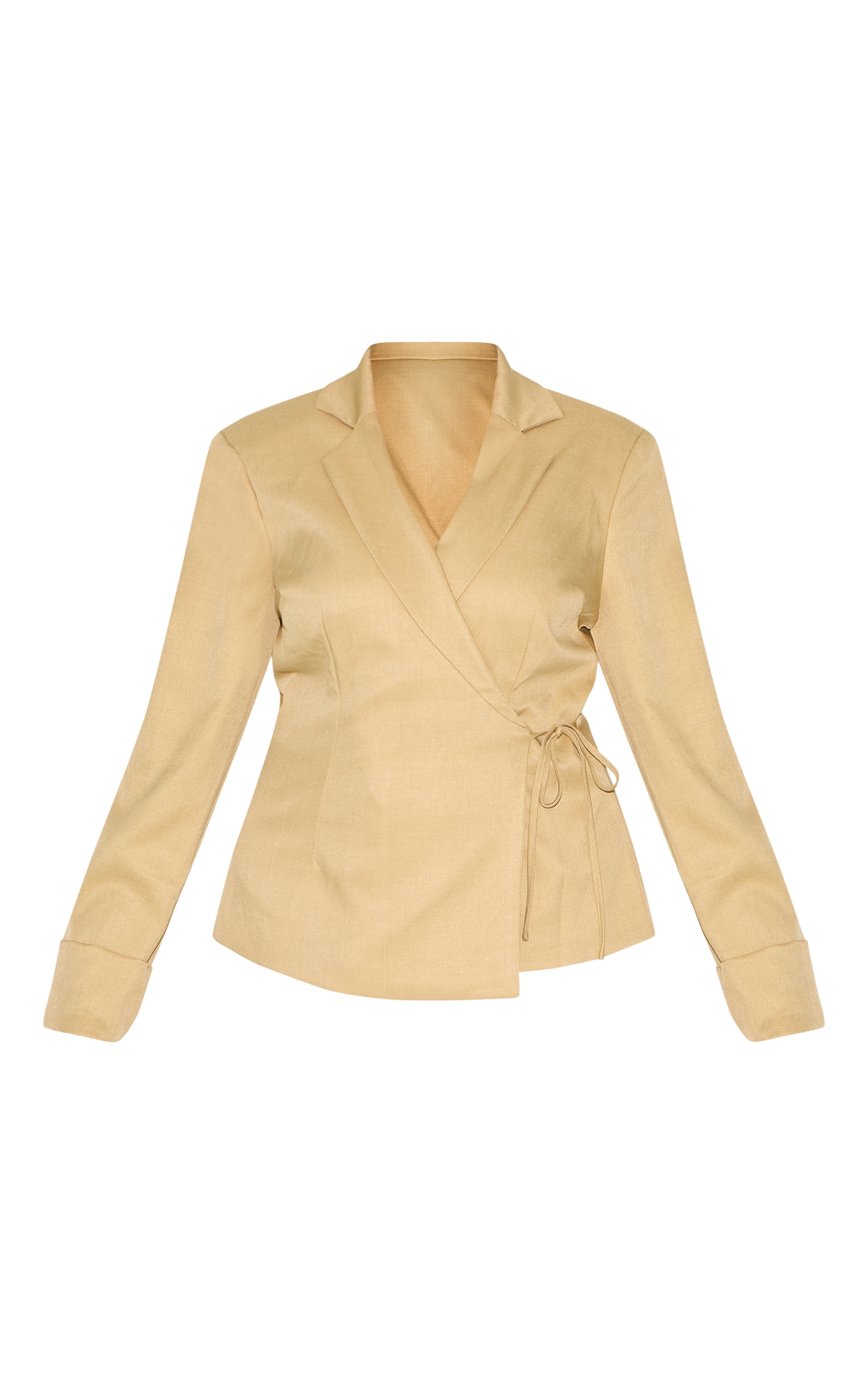 Plus Taupe Super Boxy Tie Side Blazer image 5