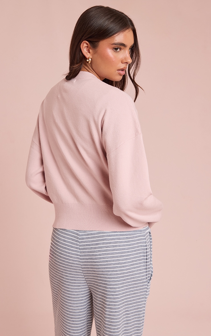 Cardigan en maille tricot compacte rose image 2