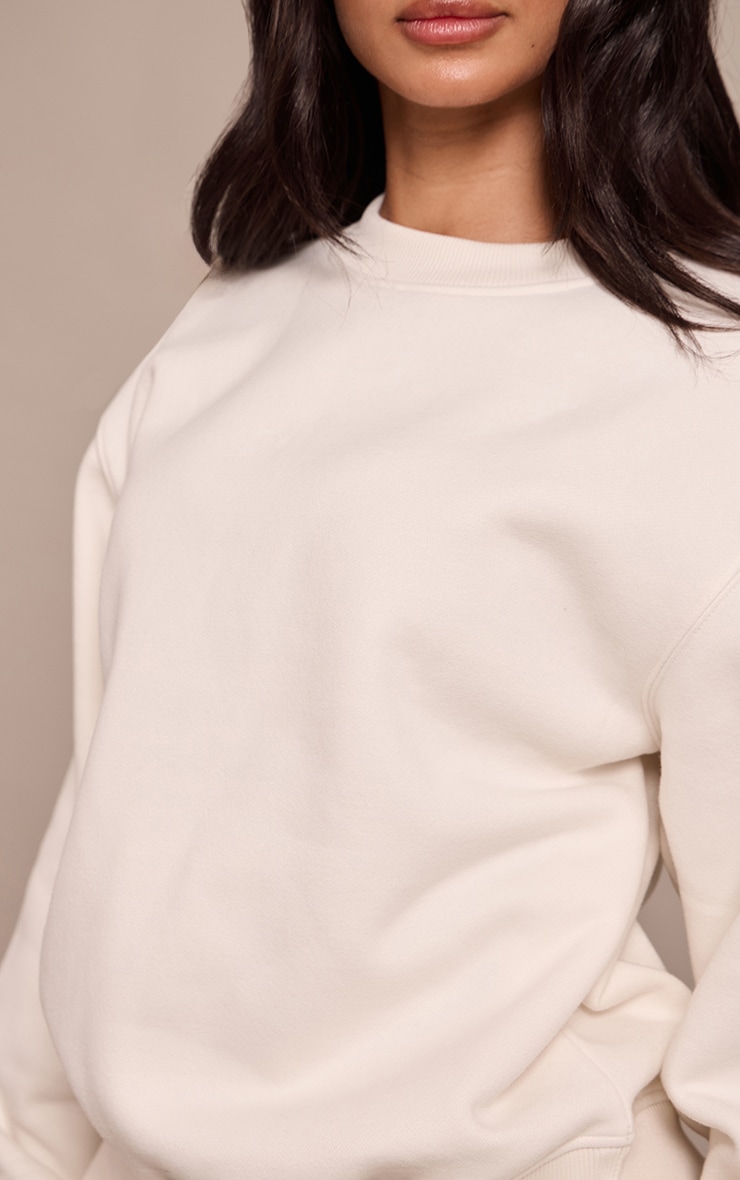 Petite Cream Oversized Crew Sweatshirt image 4