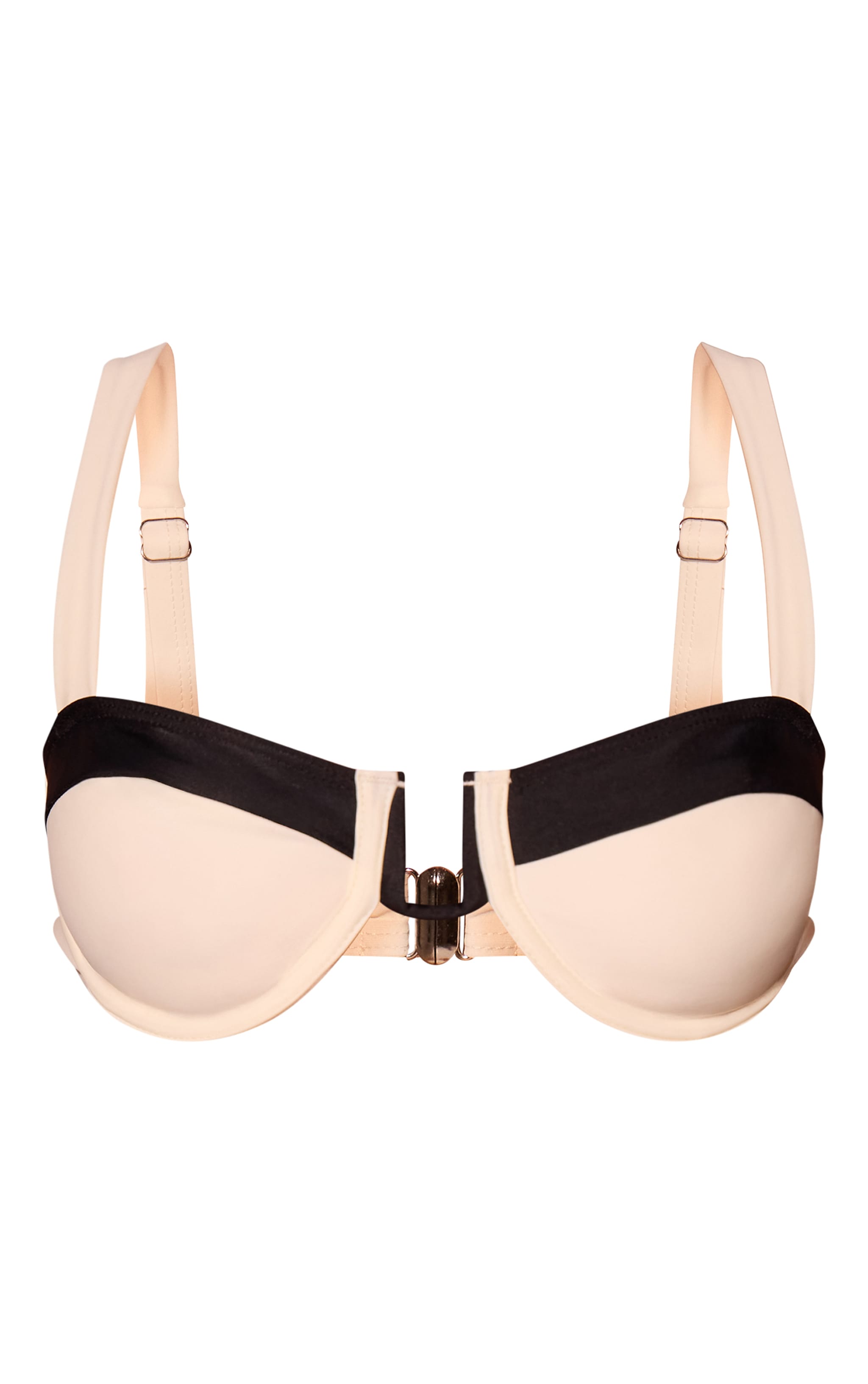 Cream Contrast U Bar Underwired Bikini Top image 5