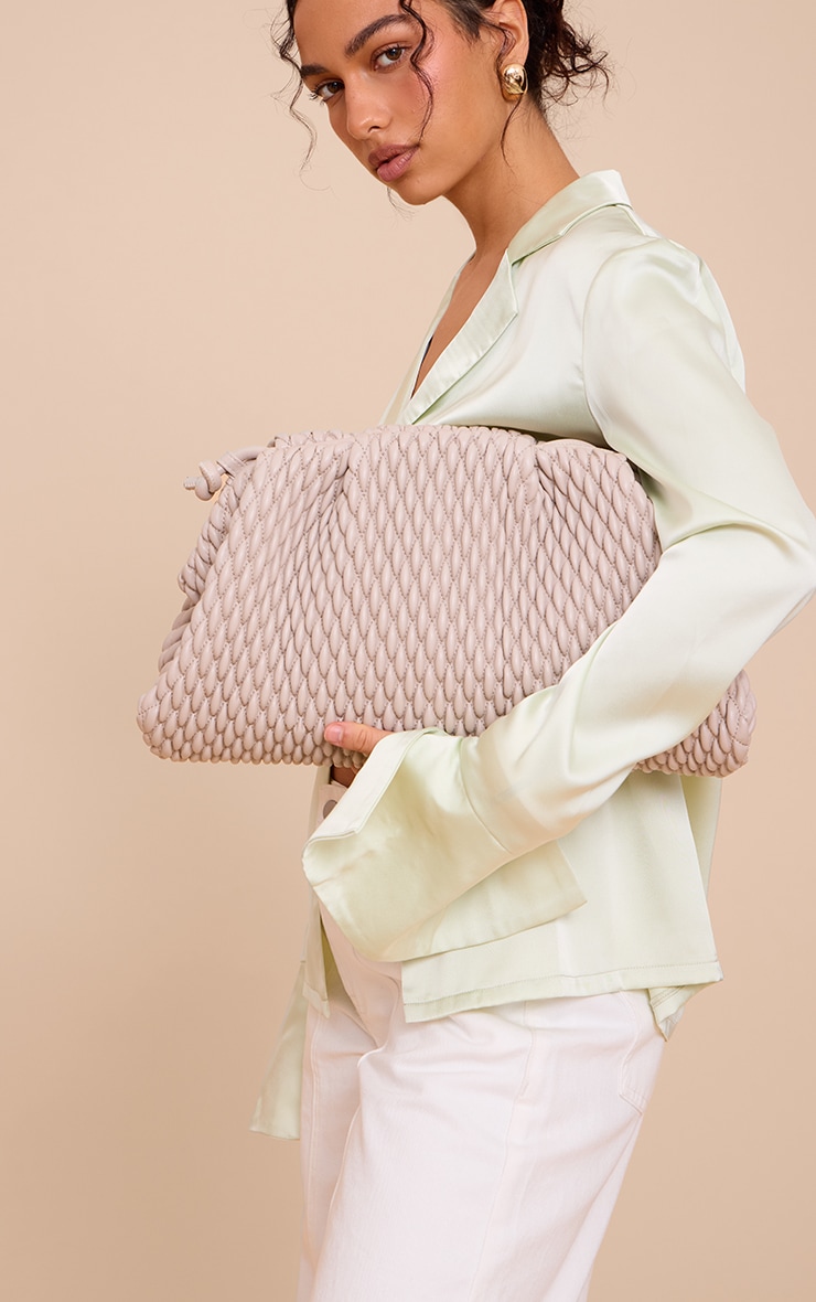 Stone Soft PU Weave Clutch Bag image 1