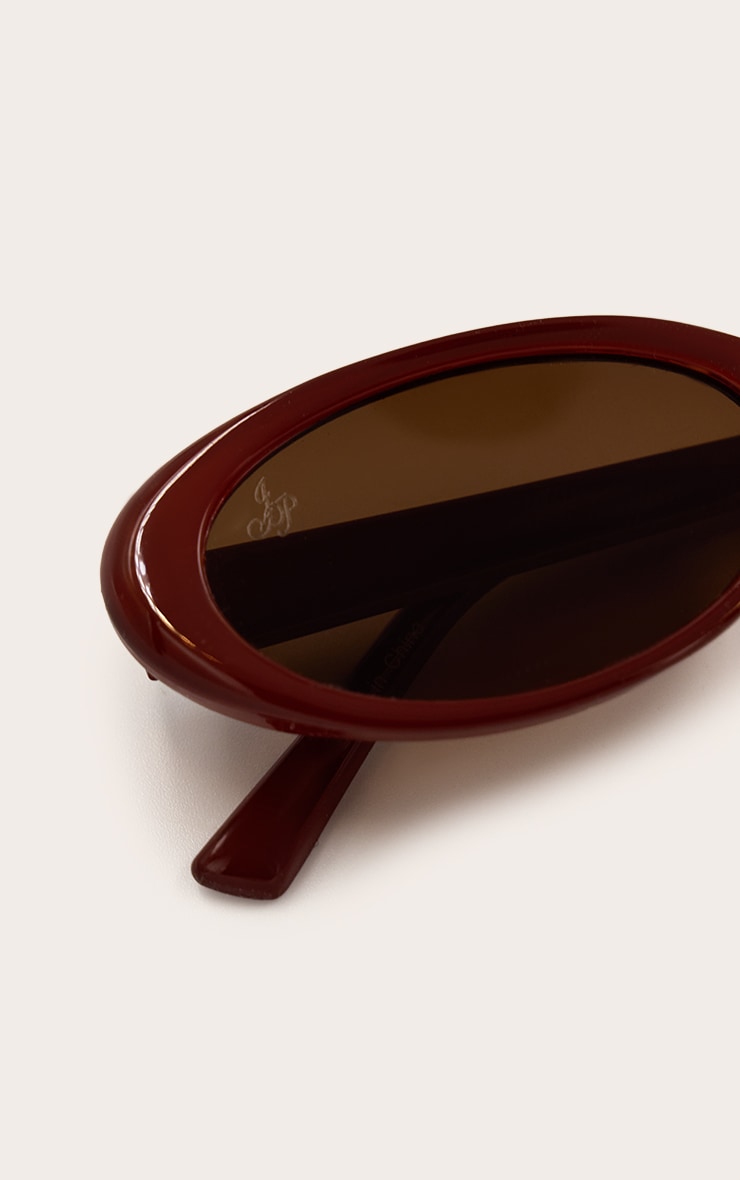 Jeepers Peepers Chocolate Oval Frame Brown Lens Sunglasses image 4