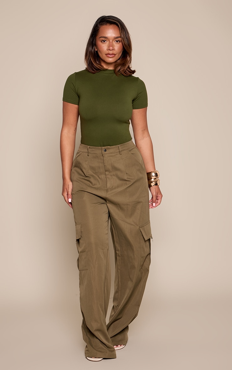 Shape Khaki Sculpted Short Sleeve Bodysuit image 3