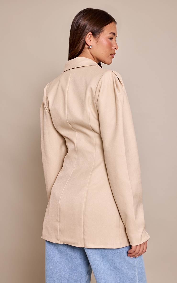 Blazer très oversize gris pierre à épaules tombantes image 2