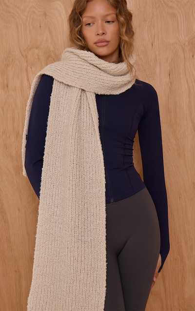 Cream Bobble Knit Scarf
