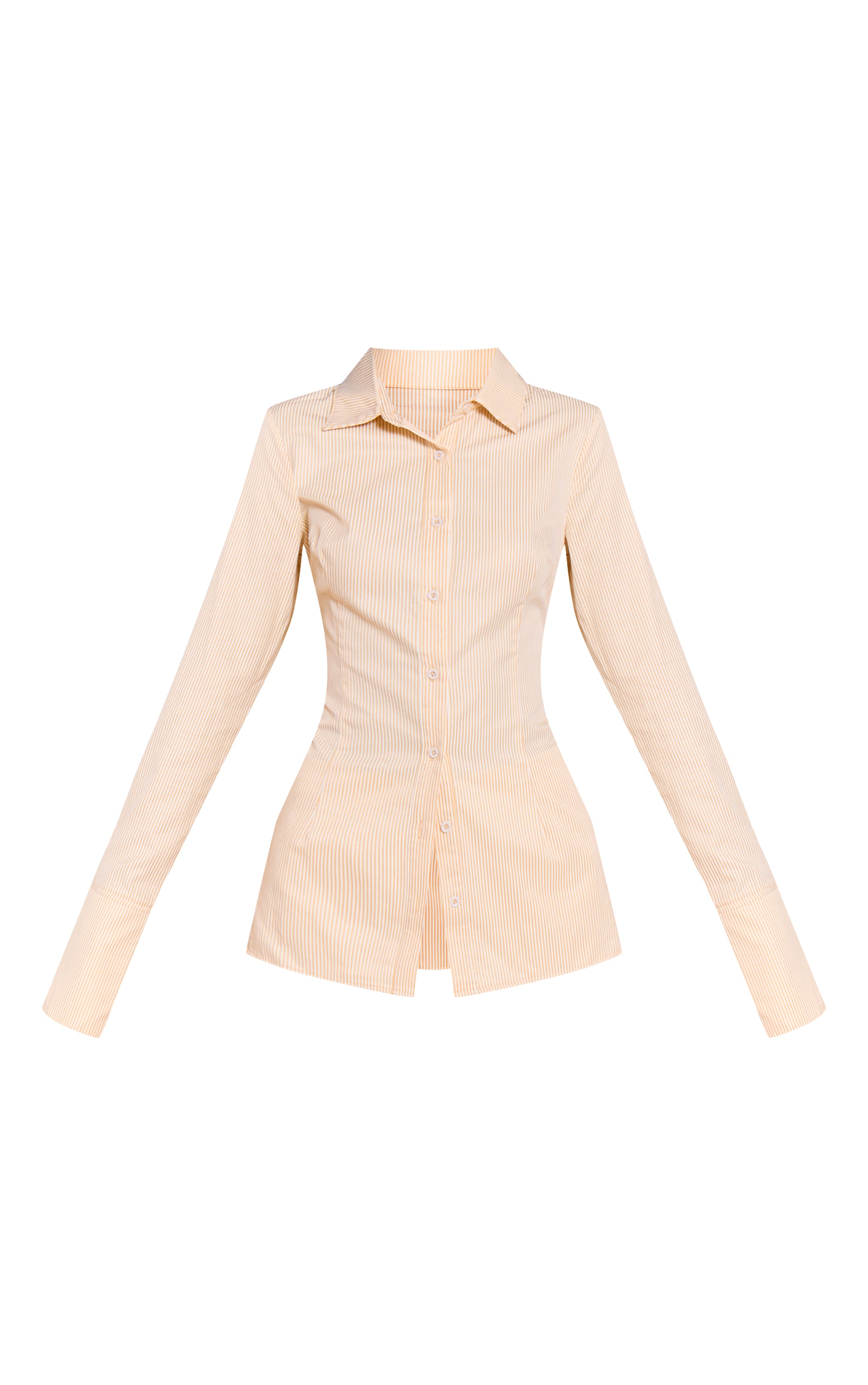Chemise ajustée en coton jaune citron à rayures image 5