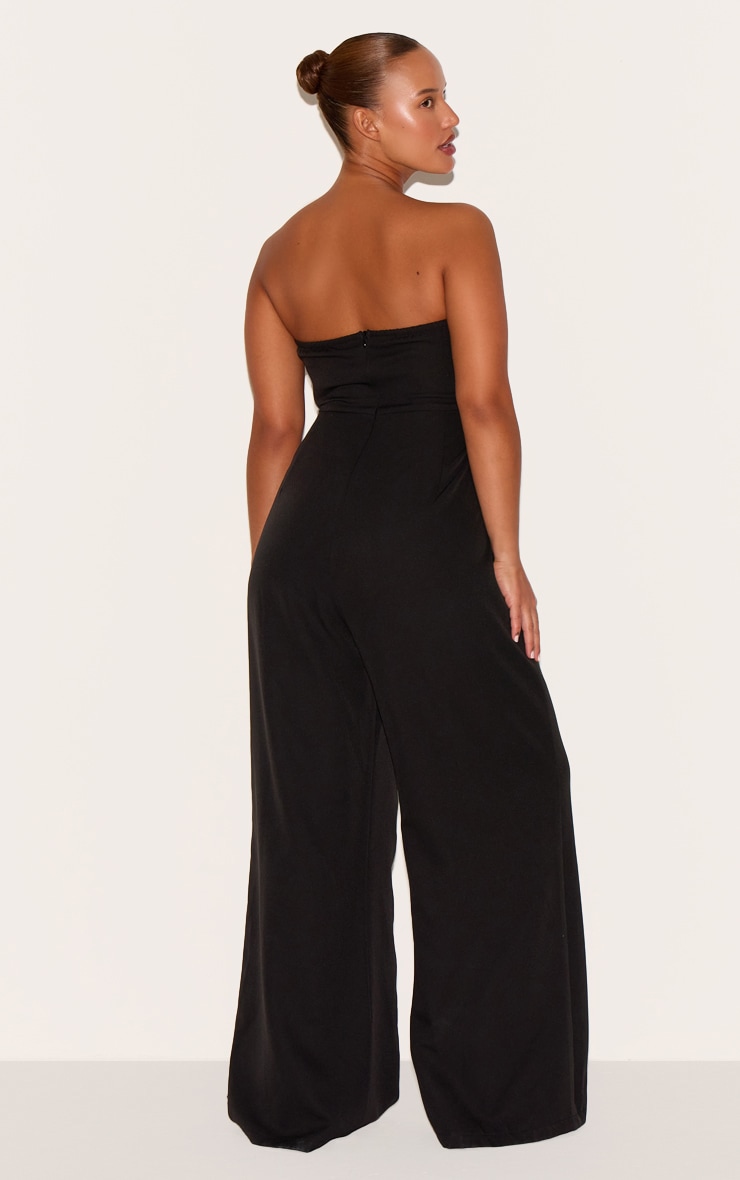 Plus Black Bandeau Cowl Neck Pocket Detail Jumpsuit image 2