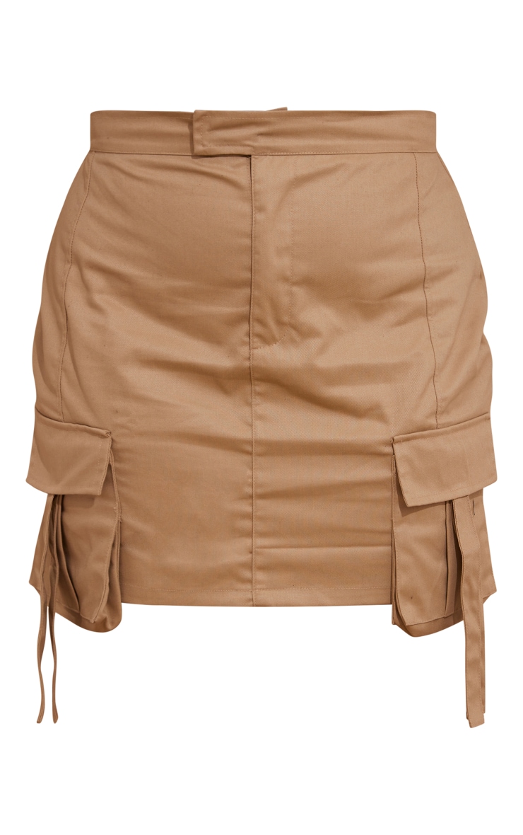 Plus Camel Woven Cargo Mini Skirt image 6