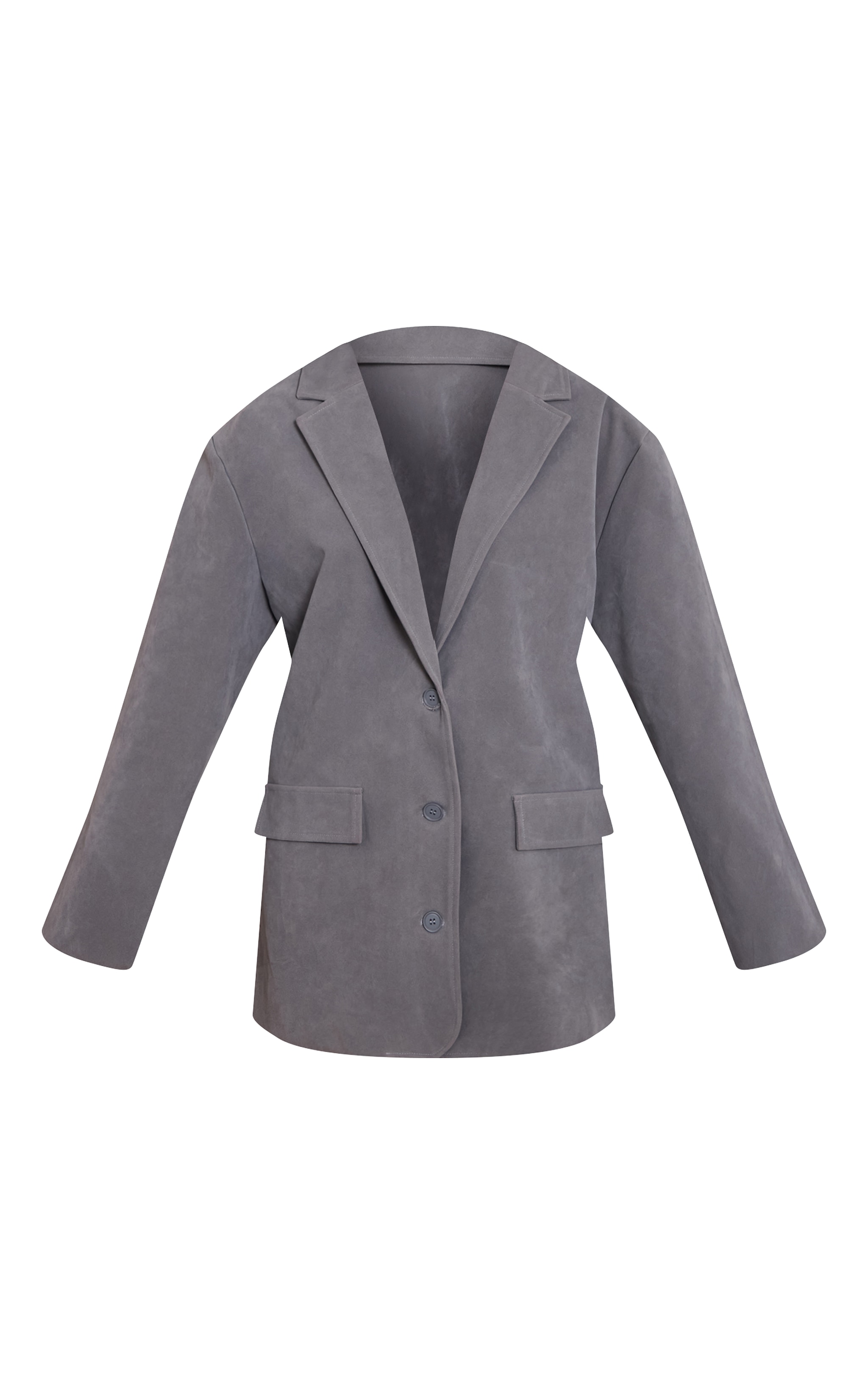Robe blazer structurée en suédine bleu poudré image 5