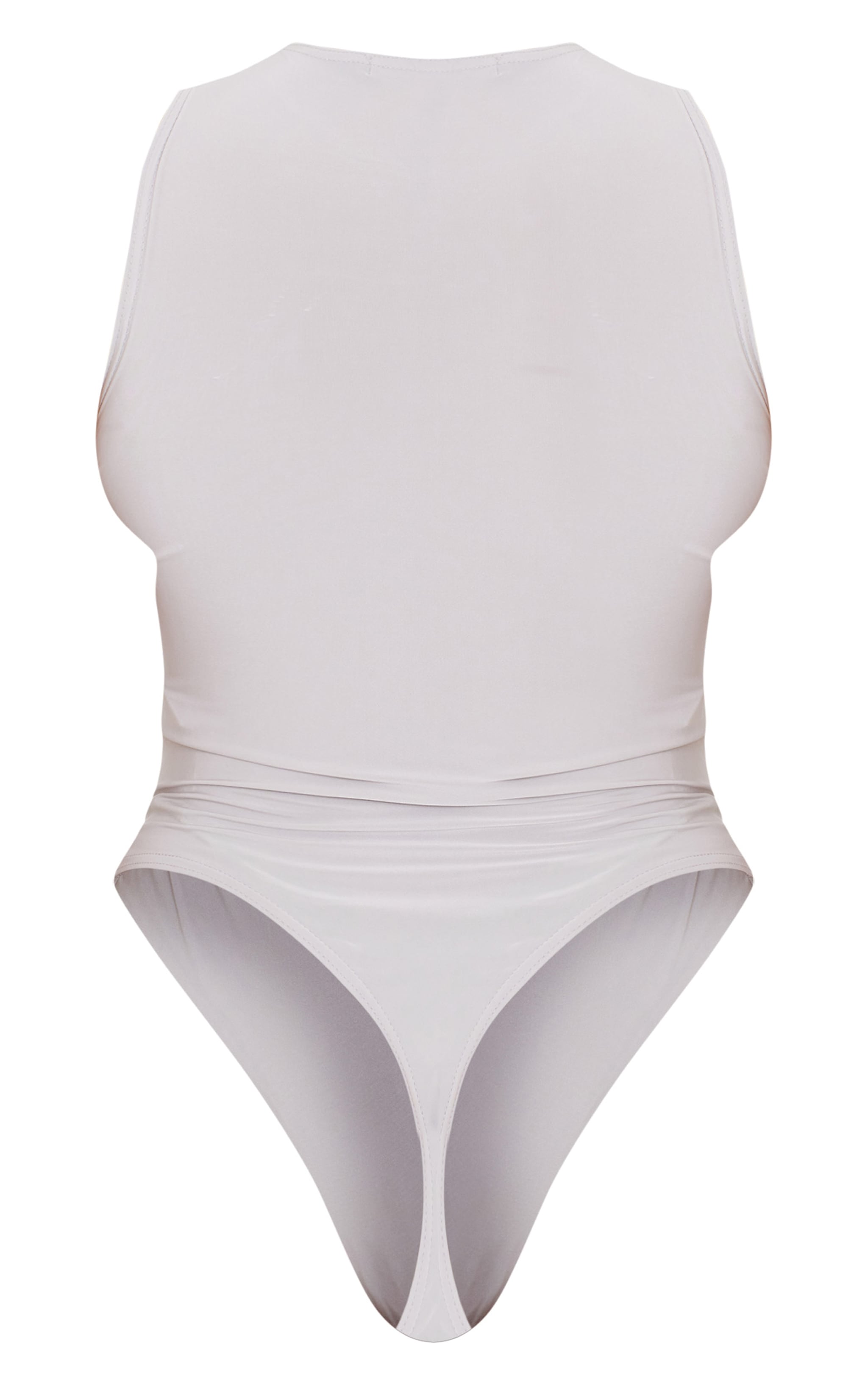 Grey Basic Slinky Racer Bodysuit image 6
