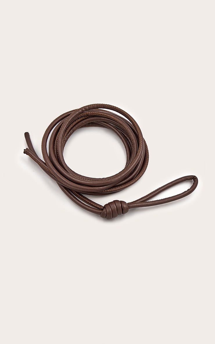 Ceinture marron à détail noué image 2