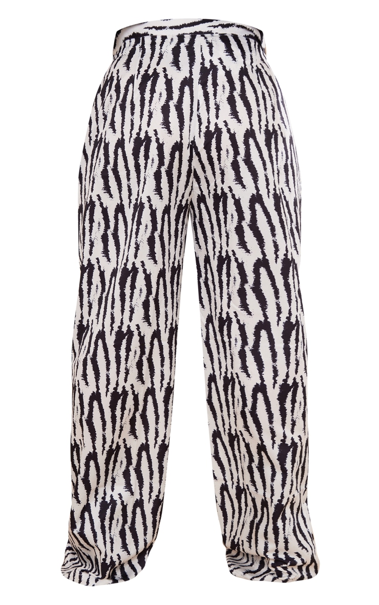 Plus Zebra Abstract Print Wide Leg Trousers image 5