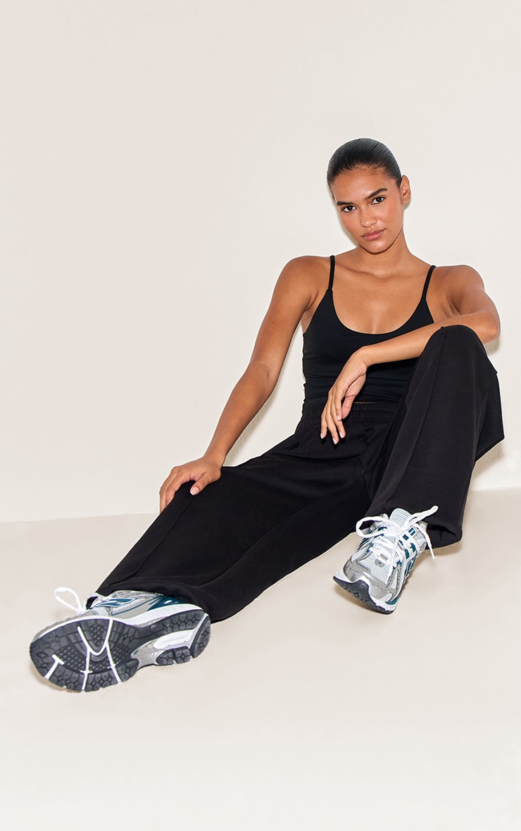 Black Pintuck Oversized Cuffed Track Pant image 1